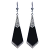 Kép 2/2 - Deltoid nagy ezüst fülbevaló swarovski kristállyal