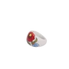 Kép 2/2 - Fehér kalocsai porcelán gyűrű