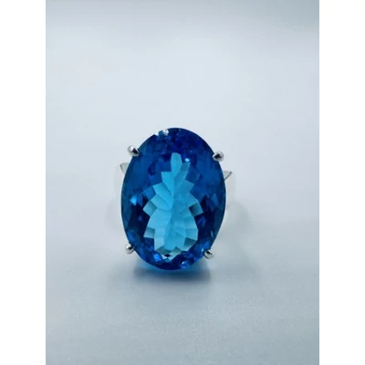 Azúr Örvény ezüst topáz gyűrű