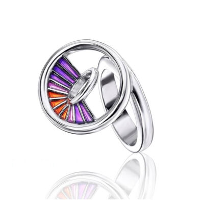 Equinox lila tűzzománc ezüst gyűrű