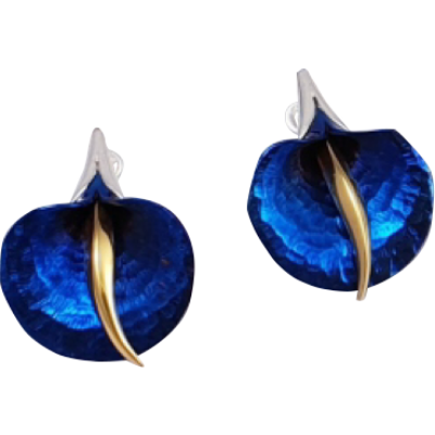 Kék titánium fülbevaló (nagy) -AE