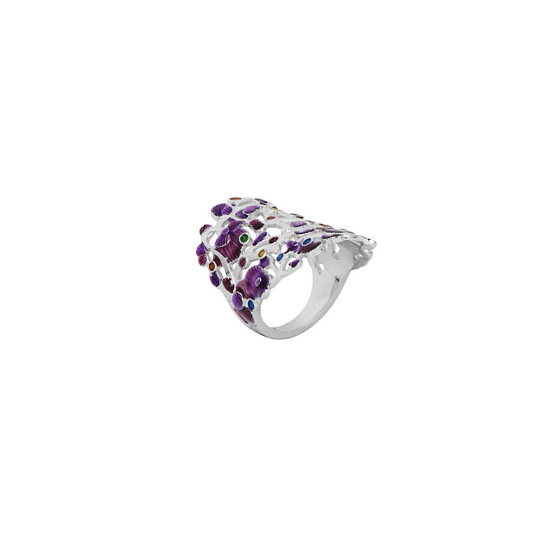 Calicaos csipke lila tűzzománc ezüst gyűrű
