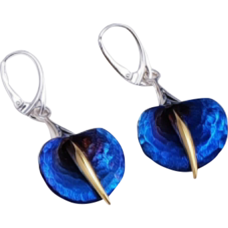 Kék titánium fülbevaló (kicsi) – AEMH