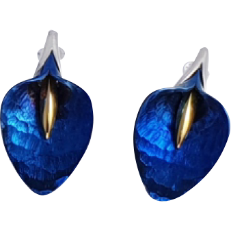 Kék titánium fülbevaló (kicsi) -CEM